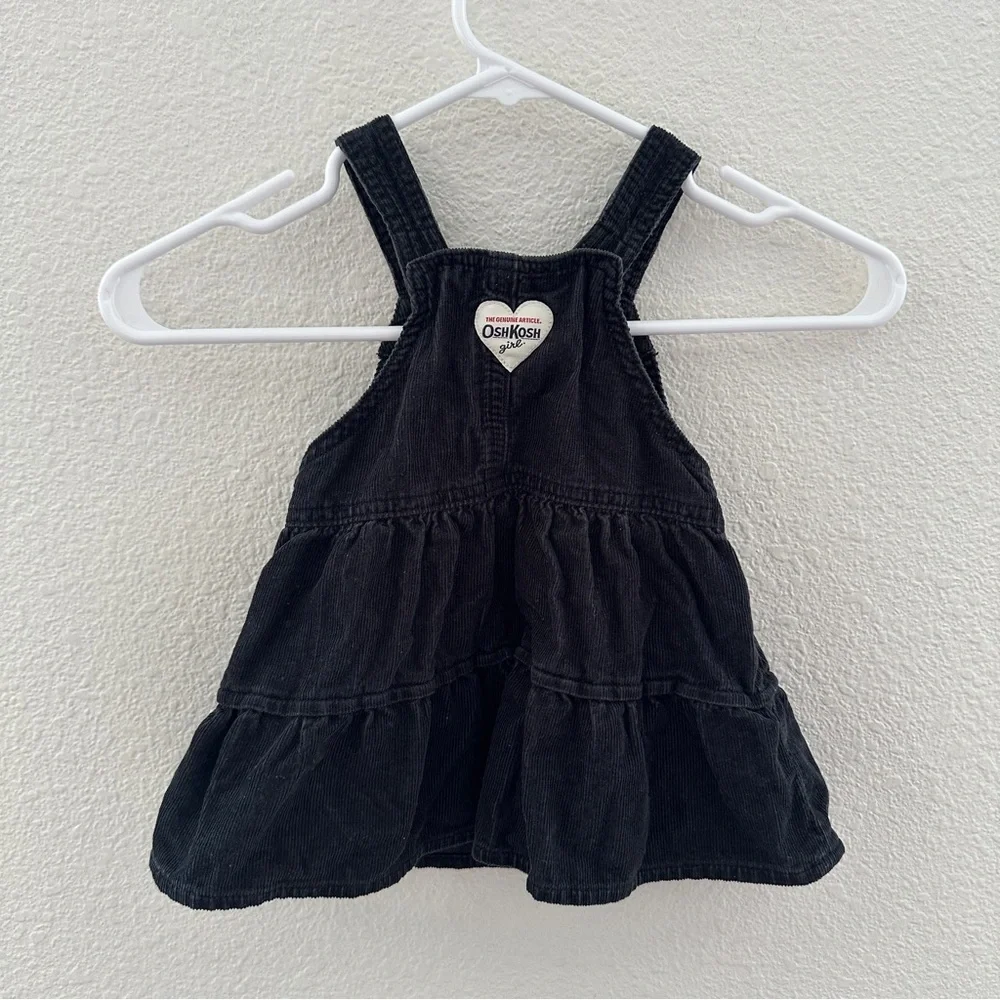 Vintage OshKosh Corduroy Infant Dress - Plaid Bow Holiday -‎ 12M